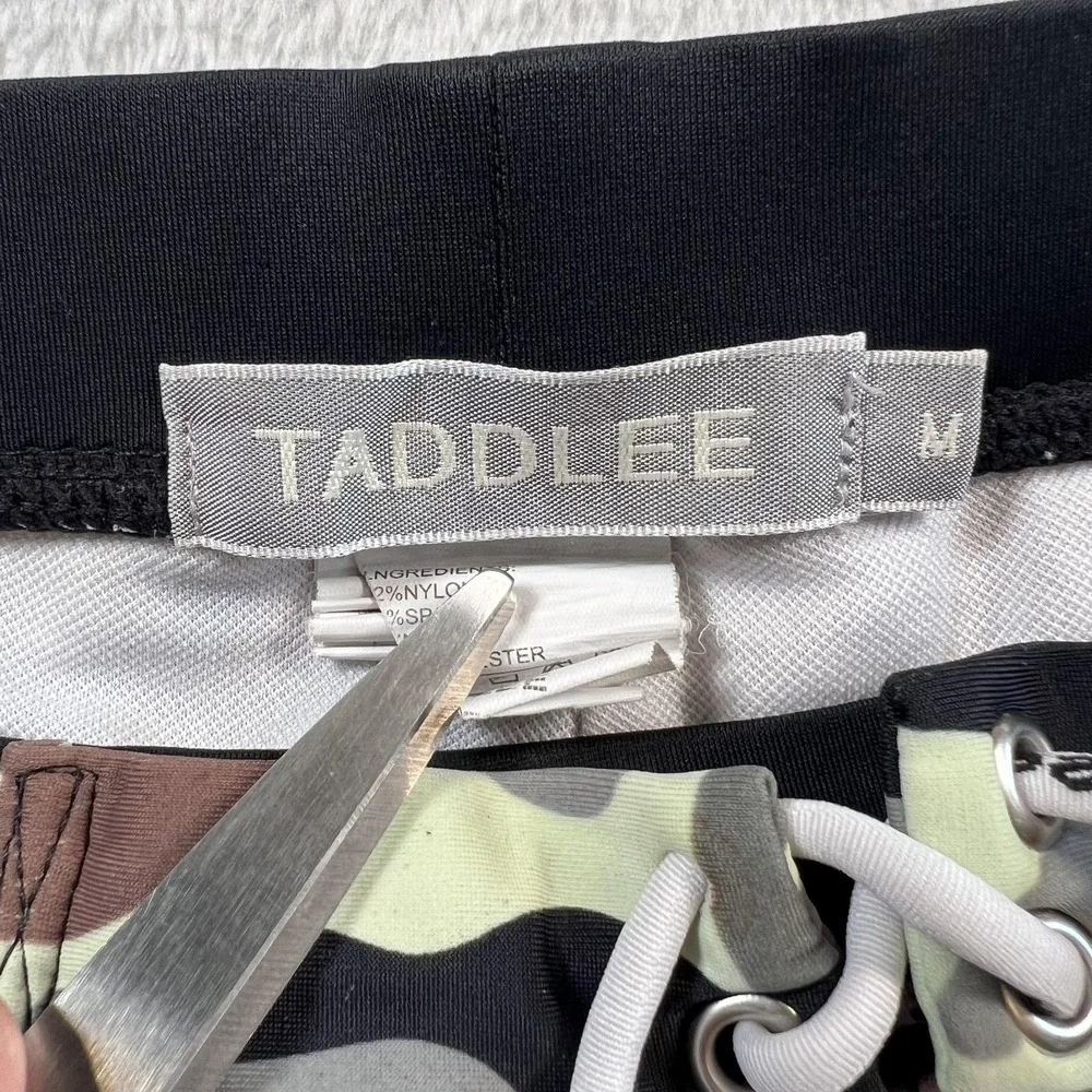 Taddlee Swim Trunks Shorts Mens M Camo Print Stretch Lined Drawstring Pockets